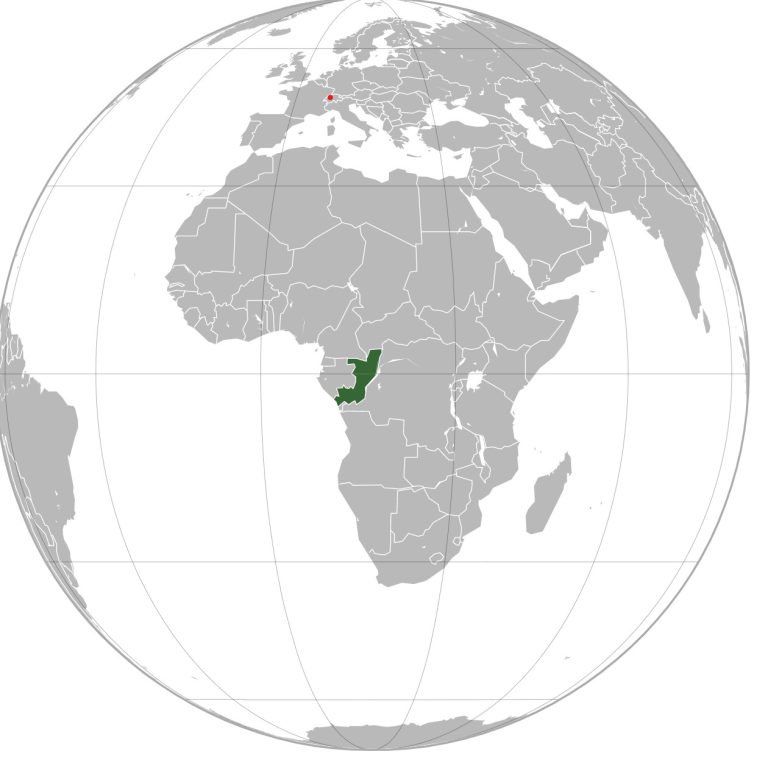 Karte von Afrika mit der Republik Kongo