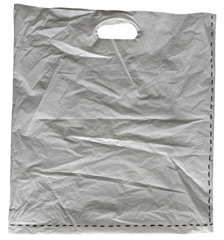Plastiksack mit Schneidvorlage